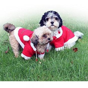 Abrigo para perros QHP Navidad - Rojo - 45 cm