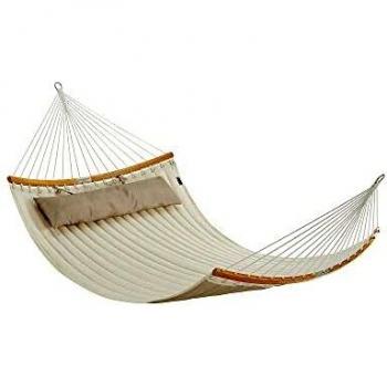 Hamaca Doble Tapizada Resistente, Crema + Beige