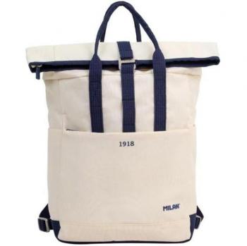 MILAN MOCHILA URBANA CIERRE SUPERIOR ENROLLABLE 10L SERIE 1918 BEIGE 53x38x10 CM