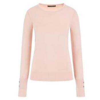 Guess Women's Pink Long Sleeve Crew Neck Sweater Size M