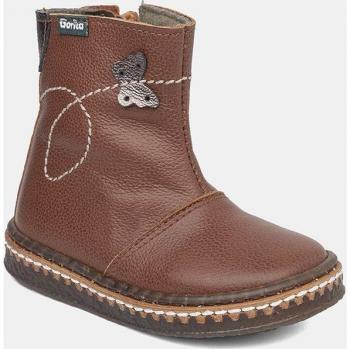 Botas de bebé niña en piel con dibujo de mariposa y cierre de cremallera Gorila