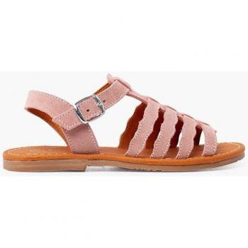 Sandalias Gladiador de Piel Serraje para Niña con Hebilla