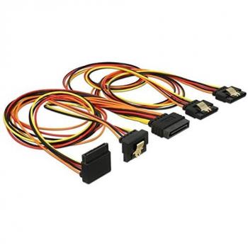 Adaptador de Alimentación SATA Delock 4x SATA Angulado, Cable Interno para PC, 50 cm