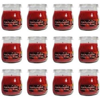Vela aromática Frutas del Bosque en vaso de vidrio con fragancia duradera