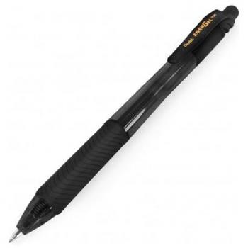 Pentel Energel X Retractable Gel Pen - 0.7mm Tip - 0.35mm Line Width - Refillable - Rubber Grip - 50% Recycled Materials - Black Ink - BL107-A