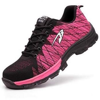 Zapatos de Seguridad para Hombre Mujer con Puntera de Acero Zapatillas de Seguridad Trabajo Calzado de Industrial y Deportiva JBpink41