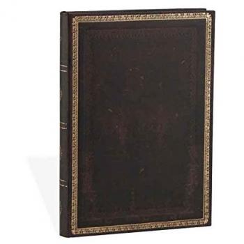 Libreta Tapa Dura Old Leather Negra Marroquí Midi, 144 Páginas Rayadas, 13 x 18 cm