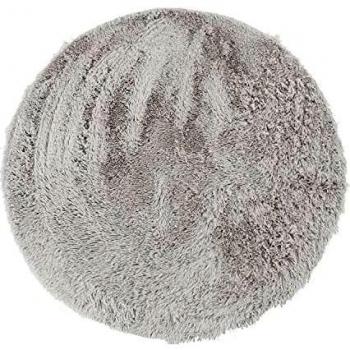 Alfombra Redonda Lavable Extra Suave de Microfibra Shaggy para Salón o Dormitorio - Blanco Ø 90 cm