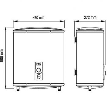 APARICI P050 Termo Eléctrico Extraplano Clase B con Función Smart, 50 L.