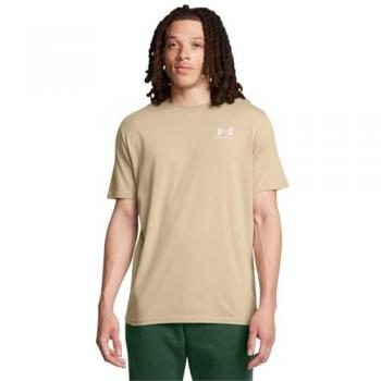 Camiseta deportiva de manga corta Under Armour Sportsyle Left Chest color beige marrón para hombre - XS