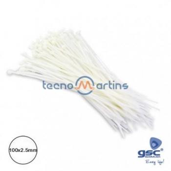 Bridas de Plástico Natural GSC 100x2.5mm - Pack de 100 Unidades - Alta Calidad