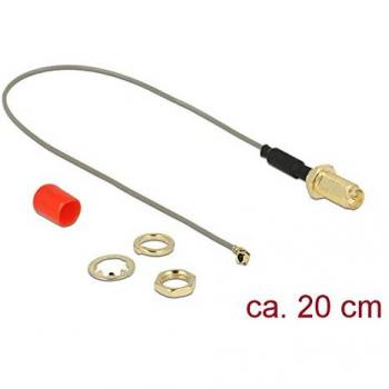 Cable de Antena RP-SMA Hembra para Montaje, 20 cm, DeLock 89831
