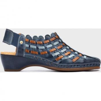 Sandalias de tacón de mujer de piel con elástico