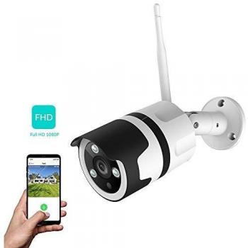 NetVue Camaras de Vigilancia Wifi Exterior 1080P, Compatible con Alexa, Exterior IP66 Resistente al Agua Resistente al Polvo estática con visión Nocturna, vigilancia per LAN & WiFi conexión