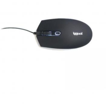 iggual IGG317624 Ratón Óptico Ambidextro USB Tipo A 1600 DPI con Luz LED Negro