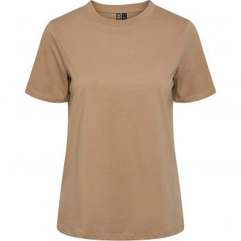 Camiseta mujer Pieces Ria Sólida color plata topo