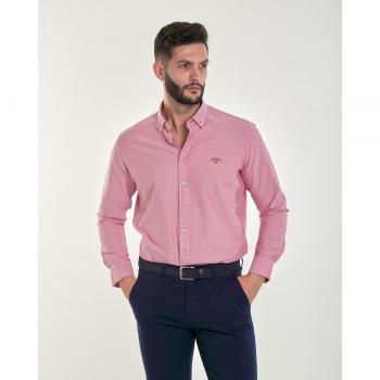 Camisa Spagnolo Oxford liso coral para hombre
