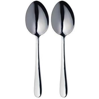 Juego de 2 Cucharas de Servir de Acero Inoxidable MasterClass para Buffets y Comidas Familiares - Plata