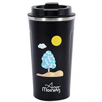 Taza de café de viaje Any Morning 510 ml | Vaso aislado al vacío para bebidas calientes y frías | Base antideslizante