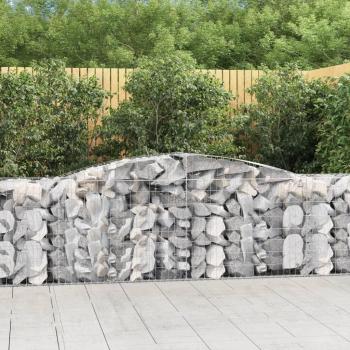 vidaXL Arched Gabion Baskets 3 pcs 400x50x80/100 cm Galvanised Iron