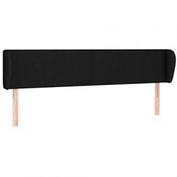 Cabecero de tela negro 163x23x78/88 cm