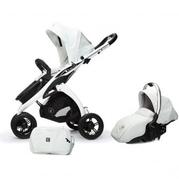 Casualplay Match 2 Kudu 3 - Pack de silla de paseo, bolso y portabebés Sono, color blanco
