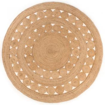 Alfombra redonda de yute trenzado vidaXL, diámetros disponibles: 90 cm, 120 cm, 150 cm y 210 cm, color beige, ideal para sala de estar, dormitorio y salón