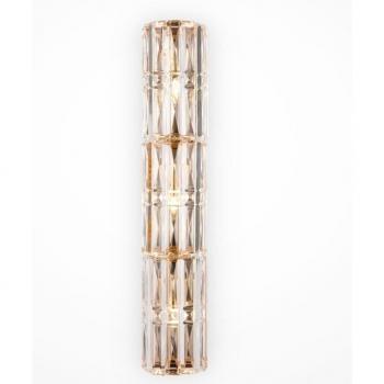 Aplique de pared Maytoni Facet, altura 75,2 cm, color dorado, cristal