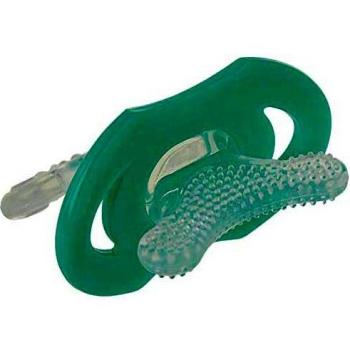 Bebeconfort Chupete ergonómico para la dentición masajeador de encías para los primeros dientes, para bebés de 3 a 6 meses, verde y blanco