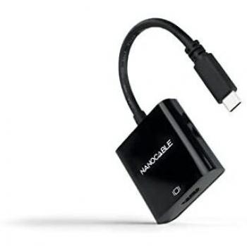 NANOCABLE 10.16.4102-BK - Conversor USB-C a HDMI 4K, USB-C/M-HDMI/H, Color Negro, 15 cm