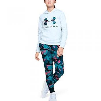 Under Armour Rival Print Fill Logo Hoodie Parte Superior del Calentamiento, Niñas, Azul, YSM