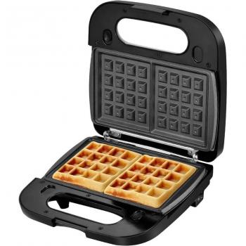 Grill Eléctrico Multifuncional 500W para Paninis y Waffles con Doble Plancha