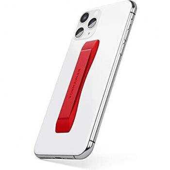 VONMÄHLEN Backbone Sostenedor de Móvil para Dedo - Agarre de móvil para la Mano - Delgado y Ultra-Plano - Soporte de Dedo para Móvil y Tabletas en diseño Moderno con la Cinta Adhesiva de 3M en Rojo