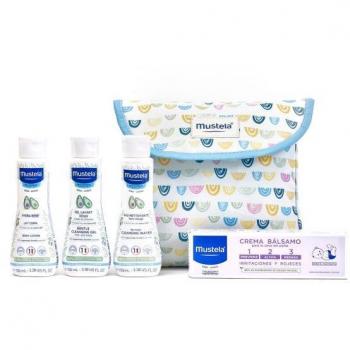 Mustela Neceser Little Moments Arcoiris (Gel 100ml, Leche Hidratante 100ml, Agua de Colonia sin Alcohol 100ml, Crema Bálsamo 50ml)