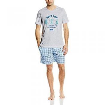 Skiny Moments Sleep / Hr. Pyjama kz. - Pijama para hombre, color gris
