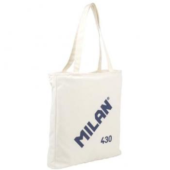 Bolso Shopper acolchado con cremallera serie 1918 MILAN en color beige