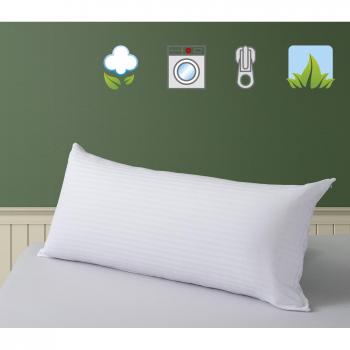 SAVEL - Funda de Almohada Cutí 100% algodón con Cremallera | 40 x 135 cm | Protector de Almohada de Algodon listado Transpirable. Tejido de Raso labrado Suave y Absorbente.