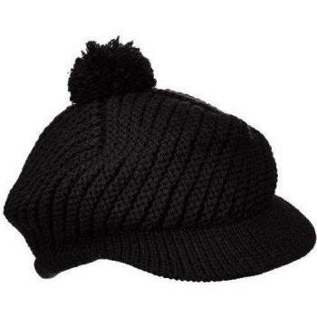 fraenklis Strick Schildmütze - Gorro de esquí para mujer, color negro, talla 58