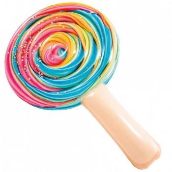 Colchoneta hinchable piruleta multicolor para disfrutar en la piscina
