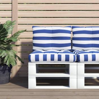 Almohadas para palets 2 Pcs Rayas Azules y Blancas Tela Oxford