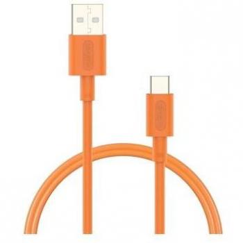 Cable USB-A a USB-C 3A 18W 1m Naranja