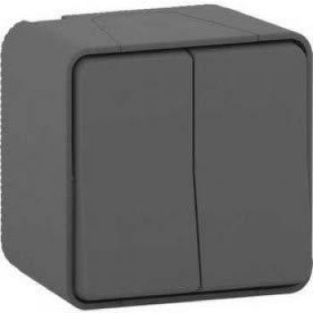 Schneider Electric MUR35022 - Doble conmutador superficie gris