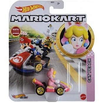 Hot Wheels Mario Kart Cat Peach, [Rosa] Kart estándar