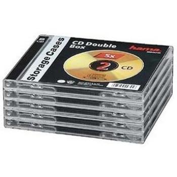 Hama - CD Double Jewel Case Standard, Pack 5, Transparente