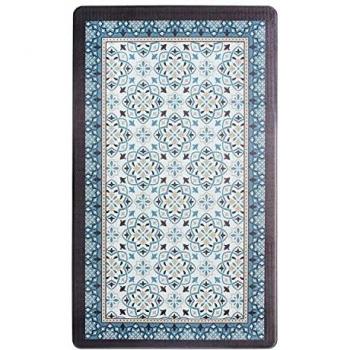 Azulejos - Alfombra de cocina impresa con diseño de baldosas hidráulicas, 45 x 75 cm, Azul Gris