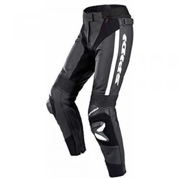 Spidi Pantalones de Moto RR Pro 2 Mujer Negro-Blanco, Pantalones de Cuero de Motocicleta para Señoras - Talla 46