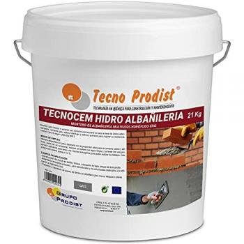 Mortero Cemento Hidrófugo Tecnocem Albañilería Gris 21 kg - Ideal para Revocos, Enlucidos y Colocación de Ladrillos