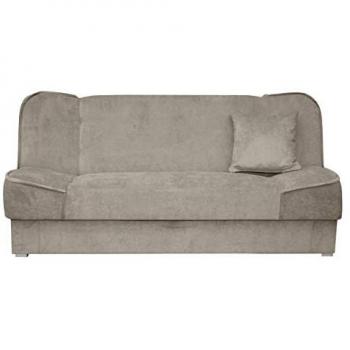 Sofá-cama Columbus 117, Orinoco 22, Caja de ropa de cama, Color marrón claro, Dimensiones 175 x 80 x 80 cm