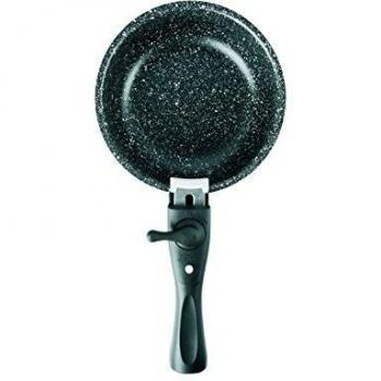 IBILI 460510 Set 3 Sartenes + 1 Poignee Amovible, Aluminio, Negro, 20 x 20 x 9 cm
