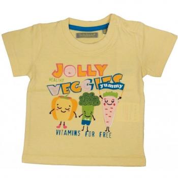 Tee shirt manches courtes Jolly veggies - Tricky Tracks - Jaune, 12 mois